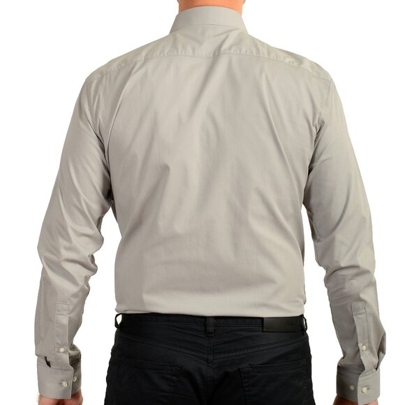 Hugo Boss Men's "Valerio" Modern Fit Gray Long Sleeve Dress Shirt US 15.5 IT 39 - Picture 6 of 9